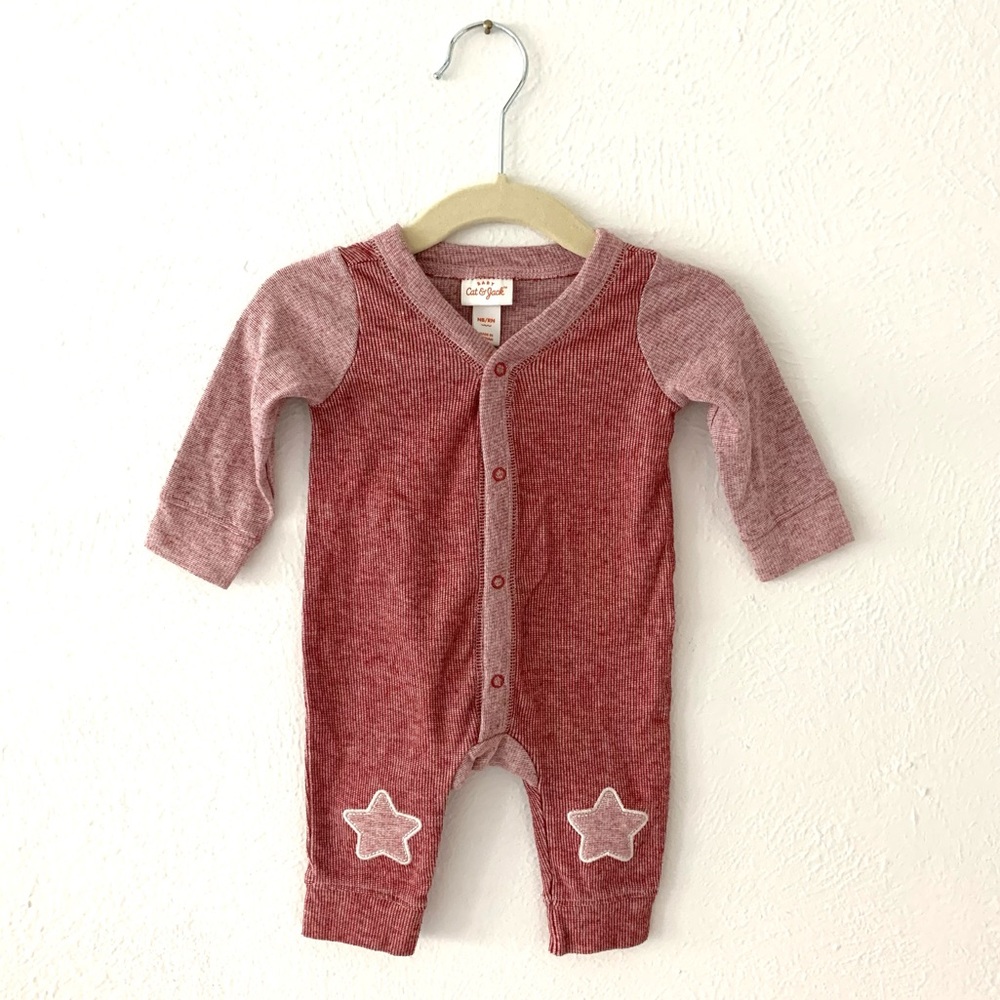 Cat & Jack ⭐️ long red snap romper